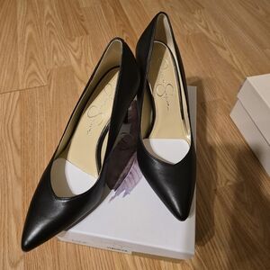 Jessica Simpson Black Leather Heels